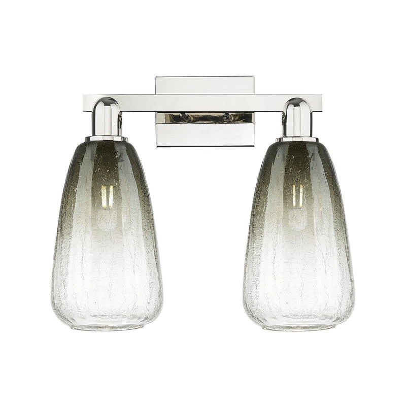 Innovations Brookhaven Almond 17in 2-Light Bath Vanity Light | Industrial Polished Nickel and Slate Glass | Bathroom Vanity | Model 716-2W-PN-G480-6SL