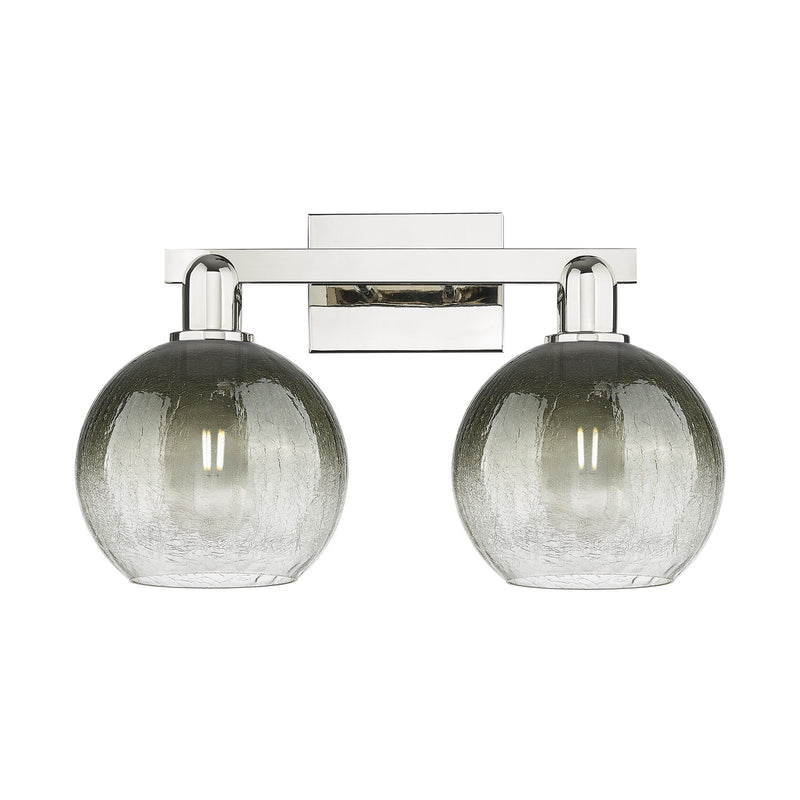 Innovations Brookhaven Globe 18.88in 2-Light Bath Vanity Light | Industrial Polished Nickel and Slate Glass | Bathroom Vanity | Model 716-2W-PN-G483-8SL