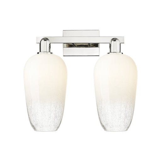 Innovations Brookhaven Flute 18in 2-Light Bath Vanity | Industrial Modern Polished Nickel and Opal Glass | Bathroom & Powder | Model 716-2W-PN-G484-7OP