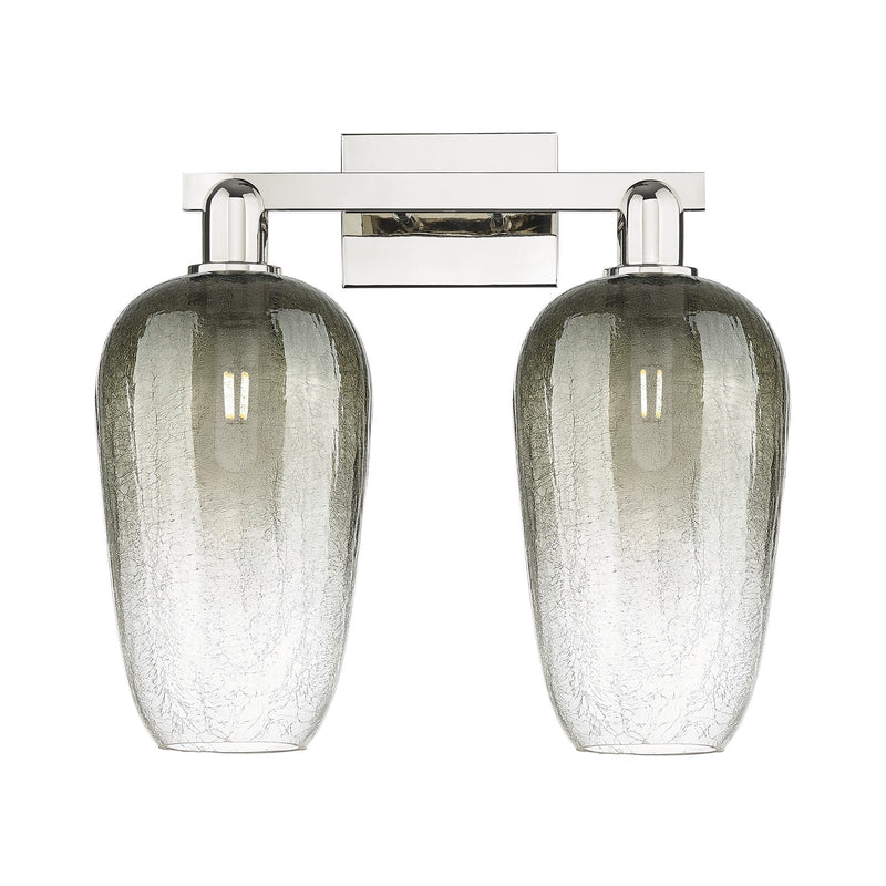 Innovations Brookhaven Flute 18in 2-Light Bath Vanity | Industrial Modern Polished Nickel and Slate Glass | Bathroom Vanity | Model 716-2W-PN-G484-7SL