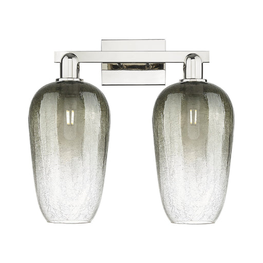 Innovations Brookhaven Flute 18in 2-Light Bath Vanity | Industrial Modern Polished Nickel and Slate Glass | Bathroom Vanity | Model 716-2W-PN-G484-7SL