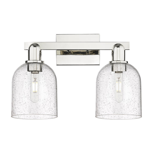 Innovations Bella 17in 2-Light Bath Vanity Light | Industrial Polished Nickel Steel and Seedy Glass | Bathroom Vanity | 16.5 x | Model 716-2W-PN-G558-6SDY