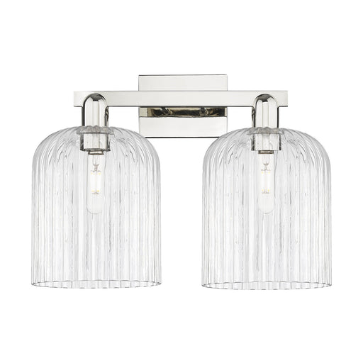 Innovations Bridal Veil 19in 2-Light Bath Vanity | Industrial Polished Nickel Steel and Clear Ribbed Glass | Bathroom Vanity & | Model 716-2W-PN-G559-8CL