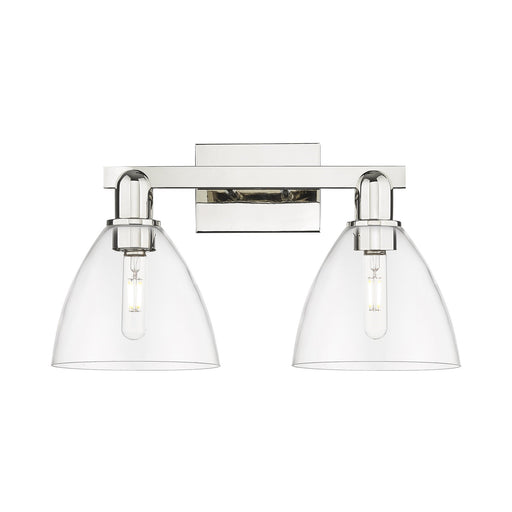 Innovations Bristol 18.5in 2-Light Bath Vanity | Industrial Modern Polished Nickel and Clear Glass | Bathroom Vanity Light | Model 716-2W-PN-GBD-752