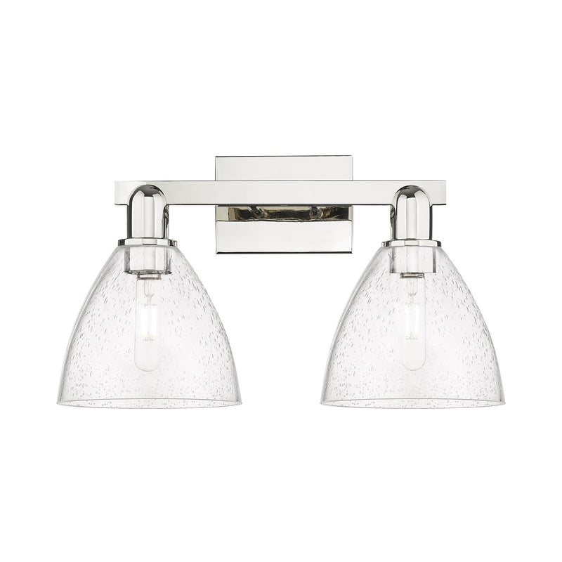 Innovations Bristol 19in 2-Light Bath Vanity | Industrial Polished Nickel Steel and Seedy Glass | Bathroom Vanity & Powder Room | Model 716-2W-PN-GBD-754