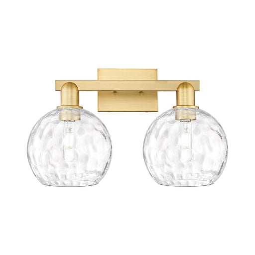 Innovations Athens 19in 2-Light Bath Vanity Light | Industrial Satin Gold Steel and Clear Water Glass | Bathroom Vanity | 19 x | Model 716-2W-SG-G1215-8
