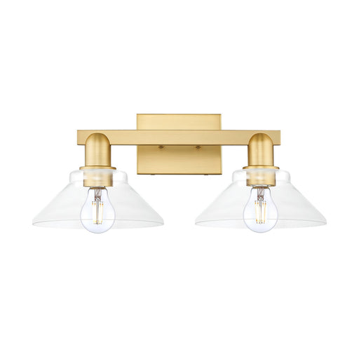 Innovations Orwell 19in 2-Light Bath Vanity Light | Industrial Satin Gold Steel and Clear Glass | Bathroom Vanity | 19.38 x 8.75 x | Model 716-2W-SG-G132