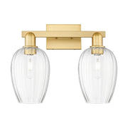 Innovations Preston 2Lt 16" Flute Bath Light, Gold/Clear - 716-2W-SG-G457-6CL