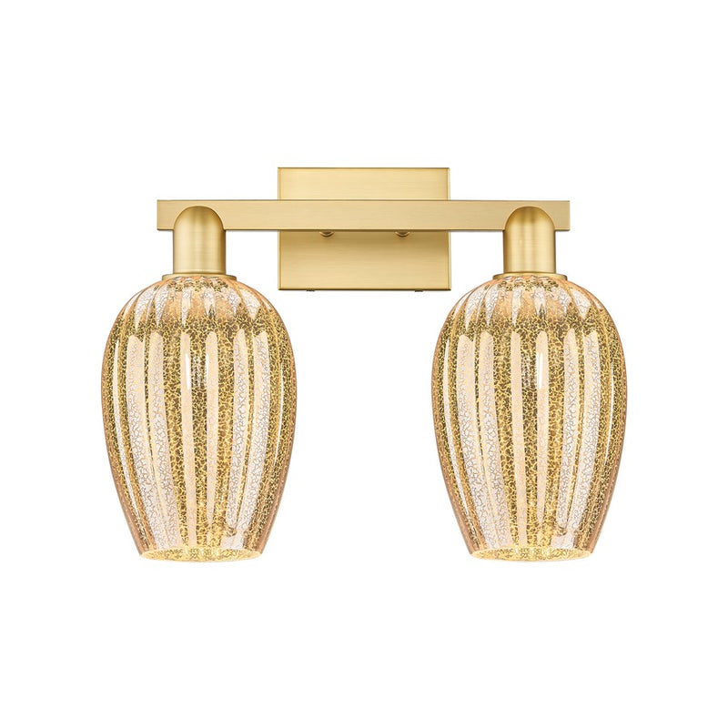 Innovations Preston 2Lt 16" Flute Bath Light, Gold/Mercury - 716-2W-SG-G457-6ME