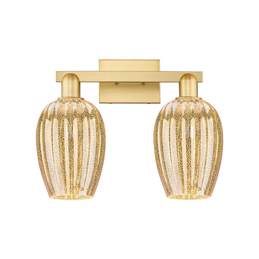 Innovations Preston 2Lt 16" Flute Bath Light, Gold/Mercury - 716-2W-SG-G457-6ME