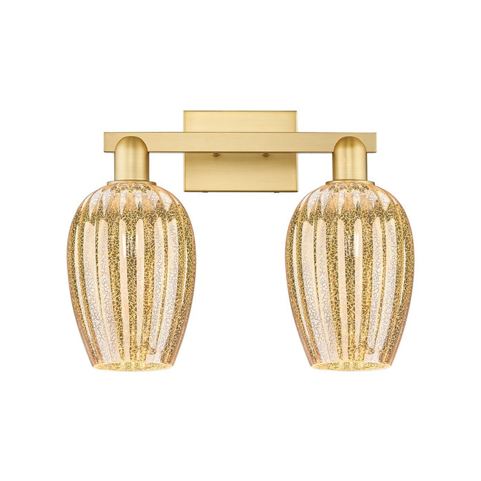 Innovations Preston 2Lt 16" Flute Bath Light, Gold/Mercury