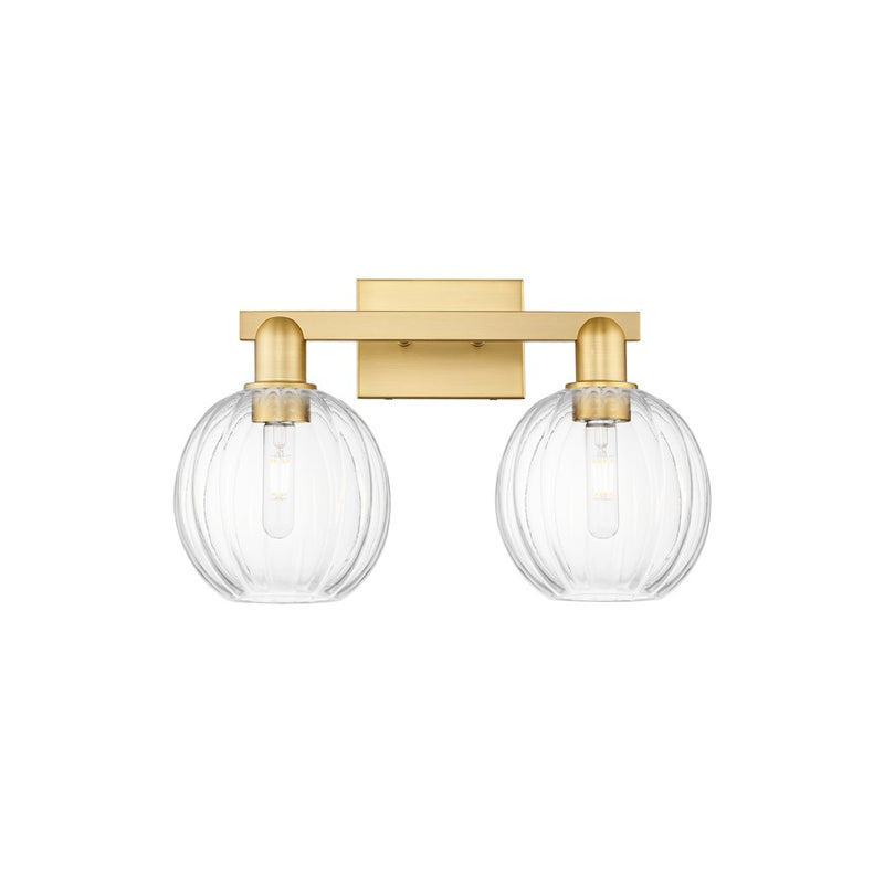 Innovations Preston 2Lt 16" Globe Bath Light, Gold/Clear - 716-2W-SG-G458-7CL
