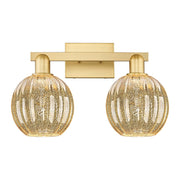 Innovations Preston 2Lt 16" Globe Bath Light, Gold/Mercury - 716-2W-SG-G458-7ME