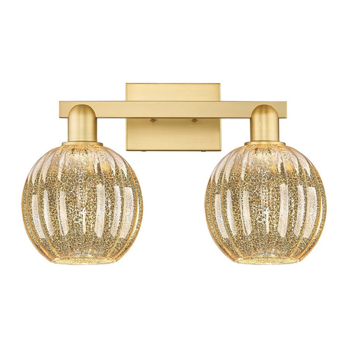 Innovations Preston 2Lt 16" Globe Bath Light, Gold/Mercury - 716-2W-SG-G458-7ME