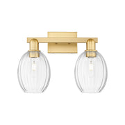 Innovations Preston 2Lt 16" Bell Bath Light, Gold/Clear - 716-2W-SG-G459-6CL