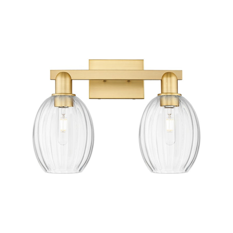 Innovations Preston 2Lt 16" Bell Bath Light, Gold/Clear - 716-2W-SG-G459-6CL