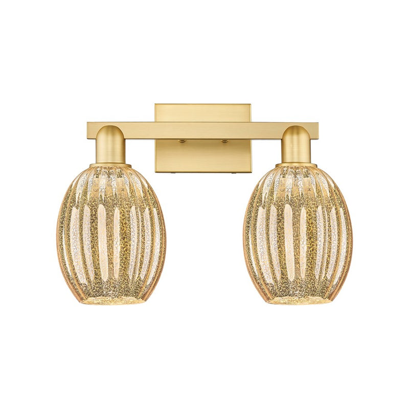 Innovations Preston 2Lt 16" Bell Bath Light, Gold/Mercury - 716-2W-SG-G459-6ME