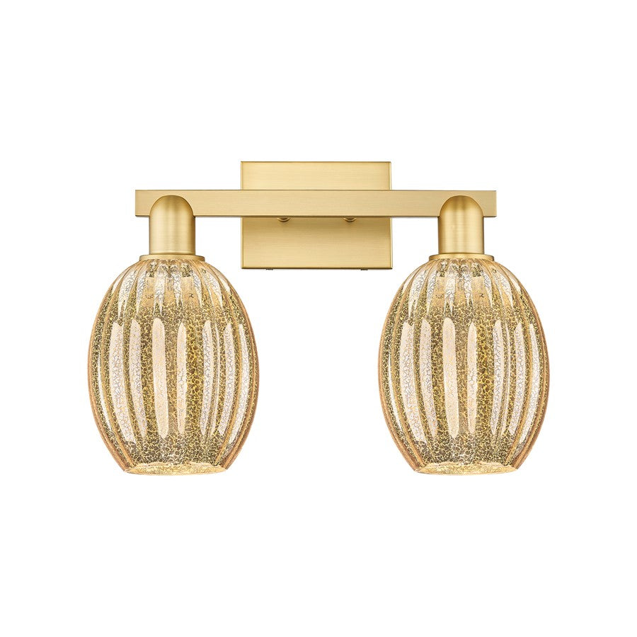 Innovations Preston 2Lt 16" Bell Bath Light, Gold/Mercury - 716-2W-SG-G459-6ME