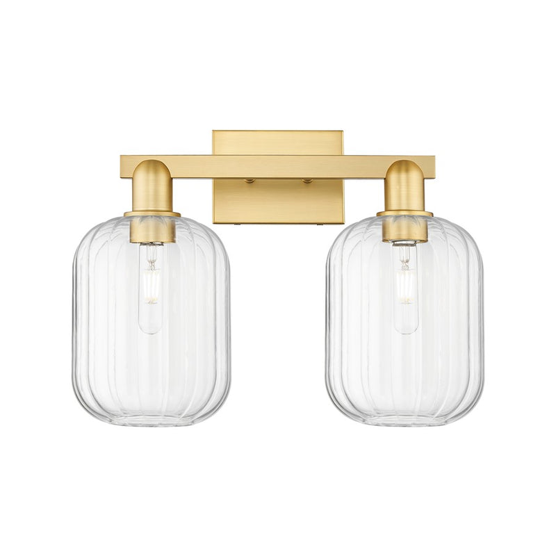 Innovations Preston 2Lt 16" Jar Bath Light, Gold/Clear