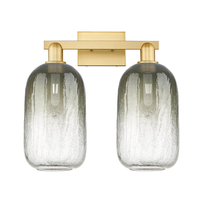 Innovations Brookhaven Cloche 18in 2-Light Bath Vanity | Industrial Satin Gold Steel and Slate Glass | Bathroom & Powder Room | Model 716-2W-SG-G482-7SL