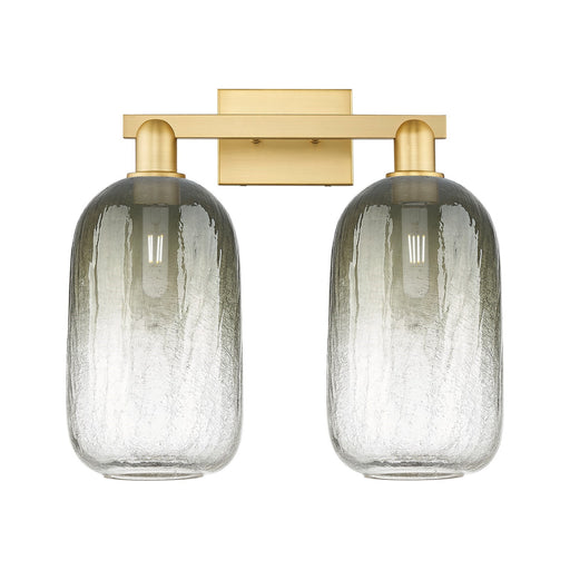 Innovations Brookhaven Cloche 18in 2-Light Bath Vanity | Industrial Satin Gold Steel and Slate Glass | Bathroom & Powder Room | Model 716-2W-SG-G482-7SL