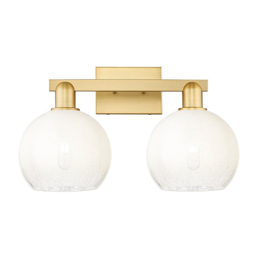 Innovations Brookhaven Globe 19in 2-Light Bath Vanity Light | Industrial Satin Gold Steel and Opal Glass | Bathroom Vanity | 19 | Model 716-2W-SG-G483-8OP