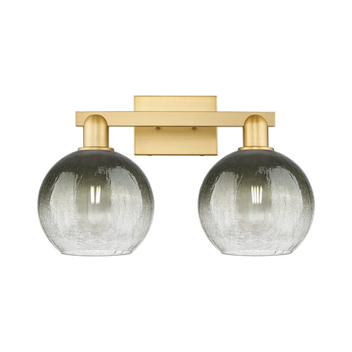 Innovations Brookhaven Globe 18.88in 2-Light Bath Vanity Light | Industrial Satin Gold Steel and Slate Glass | Bathroom Vanity | Model 716-2W-SG-G483-8SL