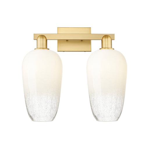 Innovations Brookhaven Flute 18in 2-Light Bath Vanity | Industrial Satin Gold Steel and Opal Glass | Bathroom Vanity | 18 x | Model 716-2W-SG-G484-7OP