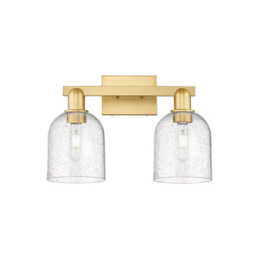 Innovations Bella 17in 2-Light Bath Vanity Light | Industrial Satin Gold Steel and Seedy Glass | Bathroom Vanity | 16.5 x | Model 716-2W-SG-G558-6SDY