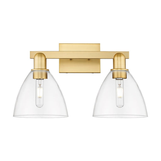 Innovations Bristol 19in 2-Light Bath Vanity Light | Industrial Satin Gold Steel and Clear Glass | Bathroom Vanity | 18.5 x | Model 716-2W-SG-GBD-752
