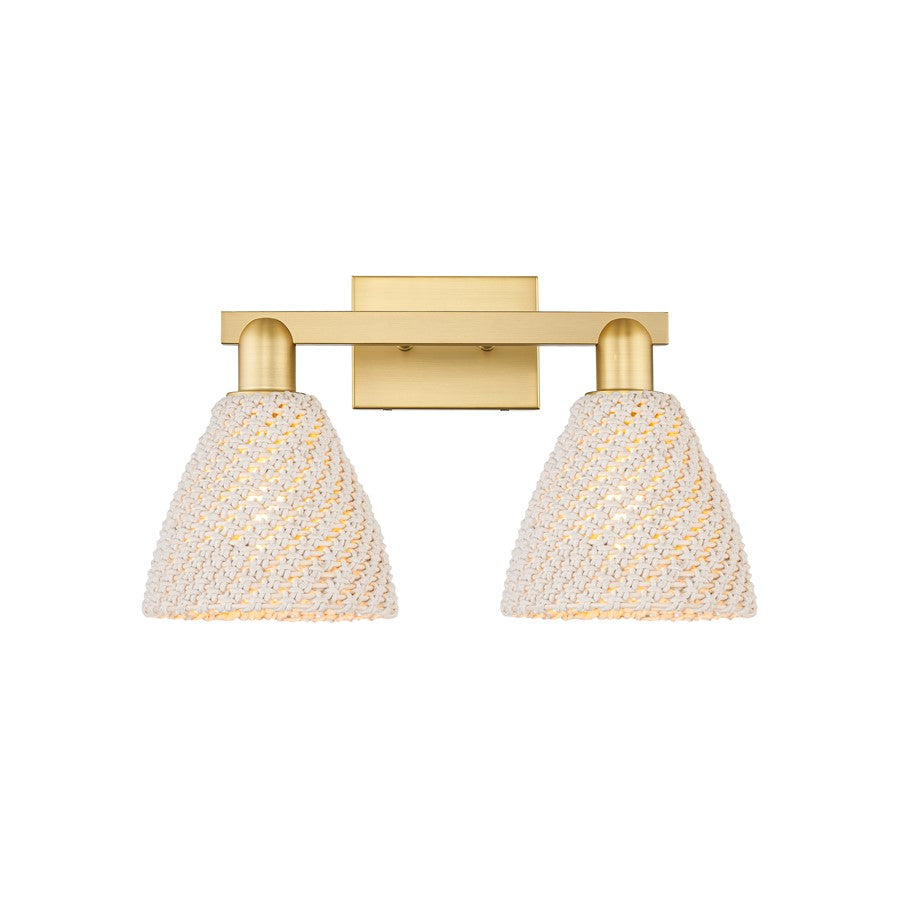 Innovations Natural Ballston Dome 2Lt 16" Bath, Gold/Nat - 716-2W-SG-NBD-75-NAT