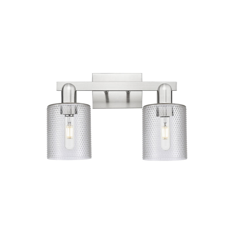 Innovations Cobbleskill 16in 2-Light Bath Vanity Light | Industrial Brushed Satin Nickel and Clear Glass | Bathroom Vanity & Powder | Model 716-2W-SN-G112