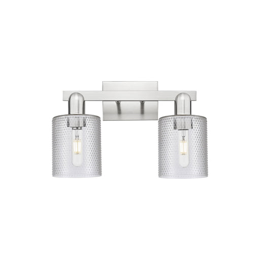 Innovations Cobbleskill 16in 2-Light Bath Vanity Light | Industrial Brushed Satin Nickel and Clear Glass | Bathroom Vanity & Powder | Model 716-2W-SN-G112