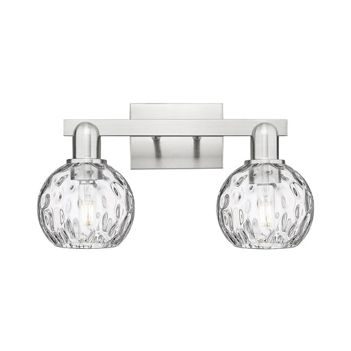 Innovations Athens Water Glass 17in 2-Light Bath Vanity Light | Industrial Brushed Satin Nickel and Clear Glass | Bathroom | Model 716-2W-SN-G1215-6