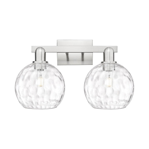 Innovations Athens Water Glass 19in 2-Light Bath Vanity Light | Industrial Brushed Satin Nickel and Clear Glass | Bathroom | Model 716-2W-SN-G1215-8