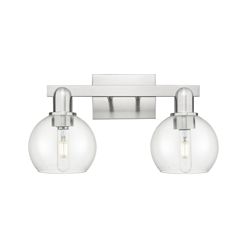Innovations Athens 17in 2-Light Bath Vanity Light | Industrial Brushed Satin Nickel and Clear Glass | Bathroom Vanity | 16.88 x | Model 716-2W-SN-G122-6