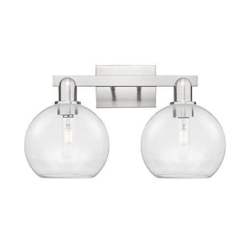 Innovations Athens 19in 2-Light Bath Vanity | Brushed Satin Nickel Steel and Clear Glass | Bathroom Vanity Light | 19 x 11.75 x | Model 716-2W-SN-G122-8