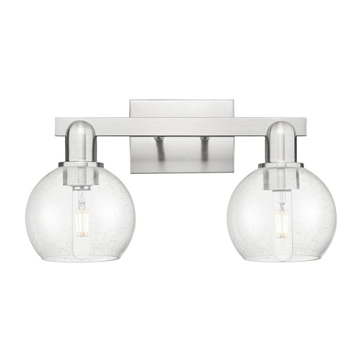 Innovations Athens 17in 2-Light Bath Vanity | Industrial Brushed Satin Nickel and Seedy Glass | Bathroom Vanity Light | 16.88 x | Model 716-2W-SN-G124-6