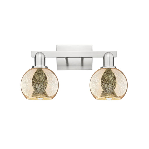 Innovations Athens 17in 2-Light Bath Vanity Light | Industrial Brushed Satin Nickel and Mercury Glass | Bathroom Vanity | 16.88 x | Model 716-2W-SN-G128-6