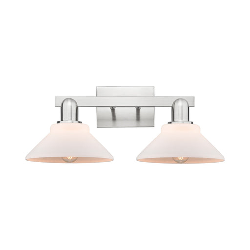 Innovations Orwell 19in 2-Light Bath Vanity Light | Industrial Brushed Satin Nickel and Matte White Glass | Bathroom Vanity | 19.38 | Model 716-2W-SN-G131