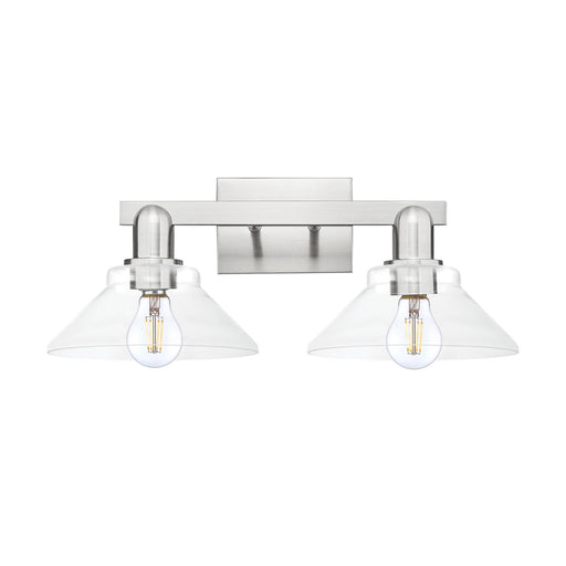 Innovations Orwell 19in 2-Light Bath Vanity Light | Industrial Brushed Satin Nickel and Clear Glass | Bathroom Vanity | 19.38 x | Model 716-2W-SN-G132