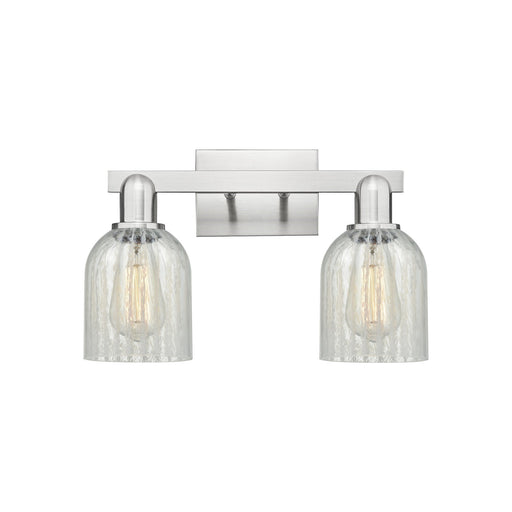Innovations Caledonia 16in 2-Light Bath Vanity Light | Industrial Brushed Satin Nickel and Mouchette Glass | Bathroom Vanity | 16 | Model 716-2W-SN-G2511