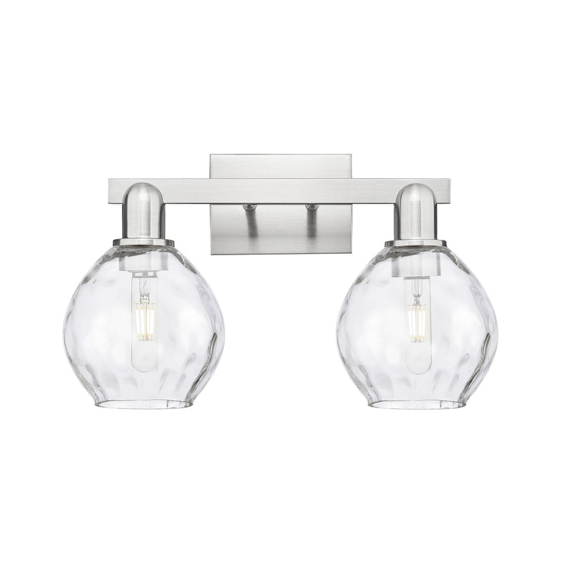 Innovations Waverly 17in 2-Light Bath Vanity | Industrial Brushed Satin Nickel and Clear Glass | Bathroom Vanity Light | 17 x 10.25 | Model 716-2W-SN-G362