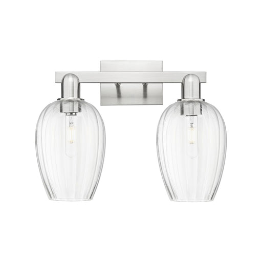 Innovations Preston 2Lt 16" Flute Bath, Satin Nickel/Clear - 716-2W-SN-G457-6CL