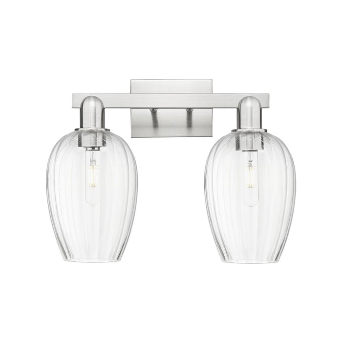 Innovations Preston 2Lt 16" Flute Bath, Satin Nickel/Clear - 716-2W-SN-G457-6CL