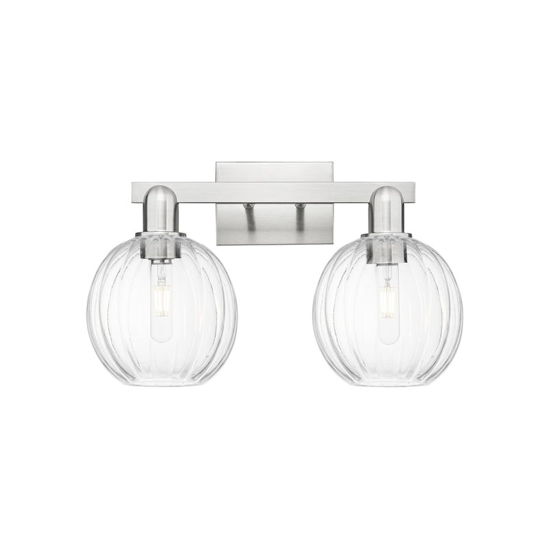 Innovations Preston 2Lt 16" Globe Bath, Satin Nickel/Clear - 716-2W-SN-G458-7CL