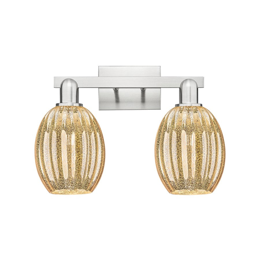 Innovations Preston 2Lt 16" Bell Bath, Satin Nickel/Mercury - 716-2W-SN-G459-6ME