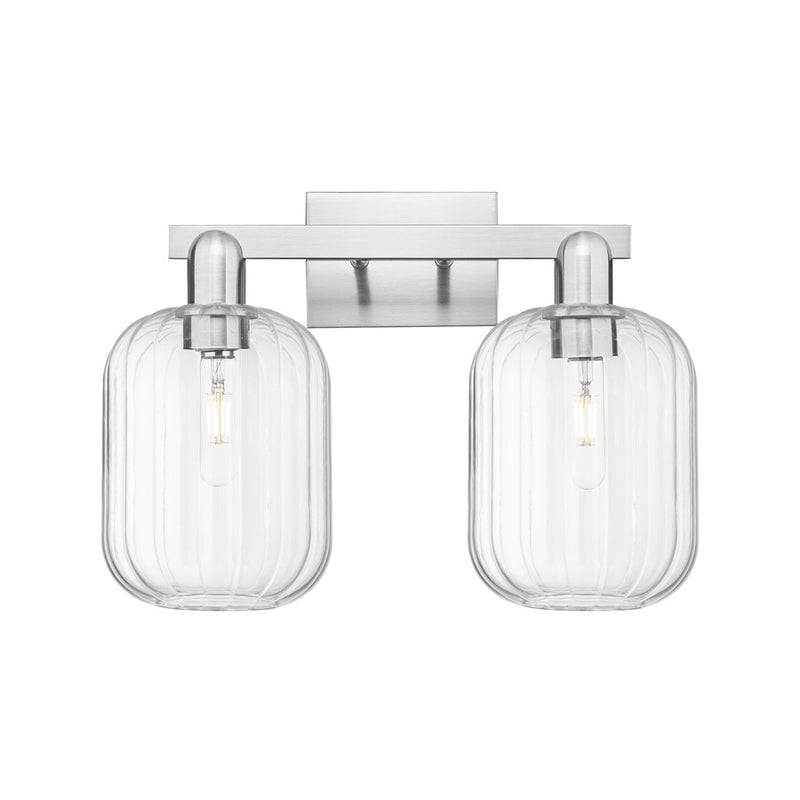 Innovations Preston 2Lt 16" Jar Bath, Satin Nickel/Clear - 716-2W-SN-G460-7CL