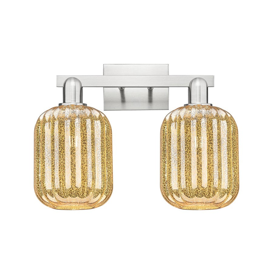 Innovations Preston 2Lt 16" Jar Bath, Satin Nickel/Mercury - 716-2W-SN-G460-7ME