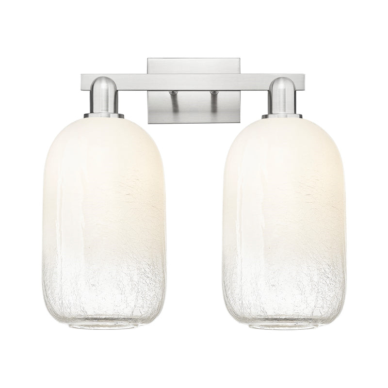 Innovations Brookhaven Cloche 18in 2-Light Bath Vanity Light | Industrial Brushed Satin Nickel and Opal Glass | Bathroom Vanity | Model 716-2W-SN-G482-7OP